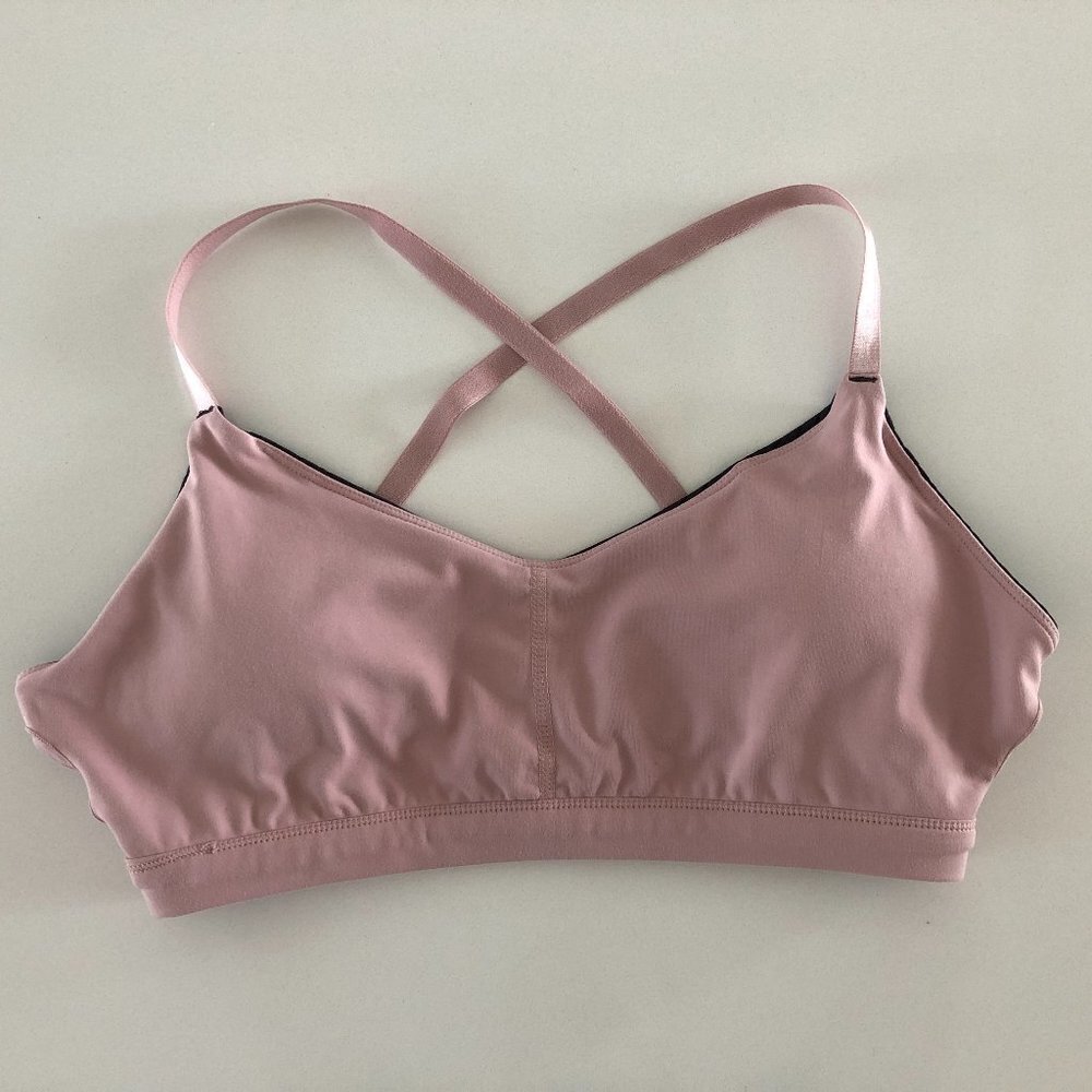 Fabletics Activewear Balletcore Yoga Top w Criss-Cross Back Blush Pink Sz S